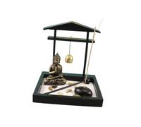 GALPADA Miniature Zen Garden Buddha Statue Sand Tray for Desktop with Resin and Sand Material, Elegant Design Decorative Accent for Home and Office, Meditative Nature Décor