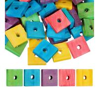 GALPADA Mixed Colour Wooden Chip for Parakeets Cockatiels Small Birds Safe DIY Bite for Fun and Skill Development