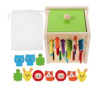 GALPADA Montessori Wooden Color and Shape Sorting Box for Educational Cognitive Puzzle with Animal Patterns Geometric Matching Hand-eye Coordination Development Solid Wood Construction