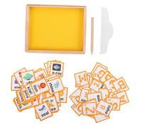 GALPADA Montessori Wooden Sand Tray Educational for Preschool Letter Formation with Wooden Pen Sensory Learning Board for Fine Motor Skills Hand-eye Coordination Early English Exposure