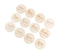 GALPADA Monthly Cards 12Pcs Round English Letters Birthday Photography Props Newborn Milestone Keepsake for Monthly Photoshoot