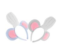 GALPADA Mouse Chef Ears Headband Mini Chef Hat 2pcs Blue and Grey Cartoon Rat Costume Accessories for Birthday Parties, Cosplay, and Kitchen Theme Events