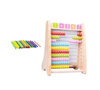 GALPADA Multi Functional Computing Rack Wooden Drawing Board with Beads for Preschoolers Early Math Learning and Finger Dexterity Development Educational