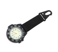 GALPADA Multifunctional Outdoor Mountaineering Pocket Watch with Nylon Strap and Carabiner Clip, Black Hanging Backpacker Watch for Hiking and Sports