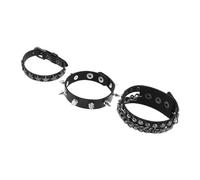 GALPADA Multilayer Faux Leather Studded Bracelet for Men Women Punk Braided Rivets Wristband Gothic Cuff Bangle for Rocker Outfits and Music Festivals