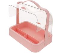 GALPADA Multipurpose Desktop Cosmetic Display Case with Two-way Clamshell Design, Pink Pp and Silicone Makeup Organizer Box for Sundries and Cosmetics, for Dressing Rooms and Desktop