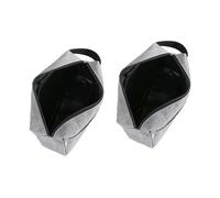 GALPADA Multipurpose Handheld Bath Bag and Toiletry Makeup Organizer 2pcs Grey Double-Layer Travel Storage Pouches for Cosmetics and Personal Care