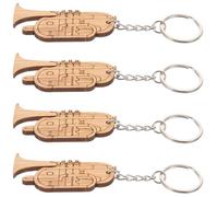 GALPADA Music Instrument Keychain Set Resistant against Rust and Fading 4pcs with Bamboo and Zinc Alloy Unique and Design, for Backpack Pendant Decor and Daily Routine