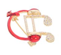 GALPADA Music Note Brooch Pin with Sparkling Zirconia in Copper, Unique Headphone Design Combining Music Elements and Fashion, for Sweaters and Suits, Concert Or Party Accessory