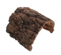 GALPADA Natural Cork Bark Reptile Hiding Cave with Arch Shape and Realistic Wooden Look, Coffee Colour Lizard Resting Shelter for Crested Gecko and Reptile Enclosure, Stimulates Activity