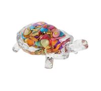 GALPADA Natural Crystal Glass Sea Turtle Figurine Hand Polished Realistic Sea Turtle Sculpture for Home Office Desk Decor Feng Shui Ornament Aquarium Accessory