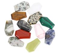 GALPADA Natural Crystal Stones and Decorative Therapy Stones 12pcs Coffin Shape Random Color for DIY Crafts Making for Living Room and Holiday Healing Use