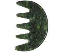 GALPADA Natural Jade Large-Tooth Massage Comb Scalp Massager Body Acupoint Tool Green Jade Gua Sha for Meridian Stimulation and Relaxation