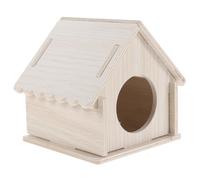 GALPADA Natural Wooden Guinea Pig Hideout Small Pet House with Spacious Platform and Ramp Safe Hamster and Chinchilla Shelter for Relaxation Small Animal Hideaway