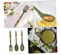 GALPADA Nonstick Silicone Cooking Fork and Spoon Set with Smooth Rounded Handles for Comfortable Grip Lightweight Portable Kitchen Utensils for Pasta Meat and Stirring Practical Gift for