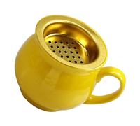 GALPADA Nordic Style Ceramic and Metal Incense Burner with Creative Design, Yellow Incense Cone Holder for Office and Tearoom, Purify the Air and Create a Comfortable Atmosphere