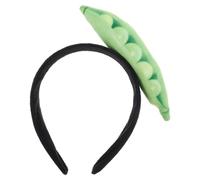 GALPADA Novelty Party Headband Peas Headband Soft Plush Material Elastic Cute Cartoon Plush Pea Hairband for Women Extended Wear Live Streaming Hair Accessories