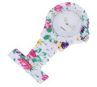 GALPADA Nurses Pocket Watch PVC Quartz Chest Watch Lightweight Sturdy Medical Nurse Fob for Healthcare Professionals with Violet Case Suitable for Clinical Use