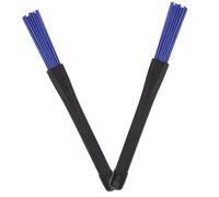 GALPADA Nylon Wire Drum Brush Set with Storage Bag Retractable Blue Drumsticks for Jazz Drum Kit Lightweight Percussion Brush for Professional and Beginner Drummers