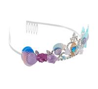 GALPADA Ocean Style Mermaid Crown Headband for Women Girls Blue Seashell Fish Tail Accessories for Beach Wedding Costume Party Underwater Themed Celebrations