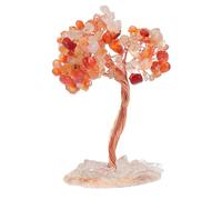 GALPADA Orange Crystal Tree Decoration with Delicate Crystal Craft Stylish and Elegant Desktop Ornament for Home and Housewarming Unique Fortune Tree Decor for Living Room and Office