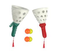 GALPADA Outdoor Pop-pass-catch Balls with Catching Cups for Parents Impact-resistant Toss Game for Family Interaction and Sensory Training Sticks Balls in Green and Red