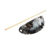 GALPADA Oval Hair Stick Bun Fork 2pcs Black White Acrylic Hair Pin Ponytail Holder for Updo and Messy Buns