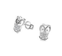 GALPADA Owl Shaped Ear Studs Fashion Crystal Rhinestone Earrings for Women Girls Owl Ear Studs