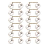 GALPADA Pant Hem Clips White 12pcs Adjustable Waist Tightener Pins Pearl No-sew Alloy for Jeans Waistbands Women