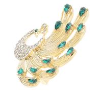 GALPADA Peacock Brooch Pin Luxury Rhinestone Brooches for Women Green Pin Clothes Accessory Birthday Party Dress Decoration