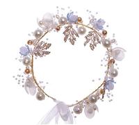 GALPADA Pearl Flower Headband for Women Hand-woven Pearls for Bridal Hair Accessories Team Bride Headband