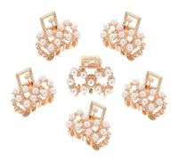 GALPADA Pearl Mini Hair Clips Small Claw Clips 6Pcs 8-Shaped Hairpin Non-Breakable Hold for Women