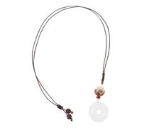 GALPADA Pendant Design Featuring Jade Elegant White Women Necklace for Delicate Carved Floral, Fashionable Eye-catching Accessory and for Daily Shopping and Dating
