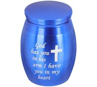 GALPADA Pet Ashes Urn and Memorial Cremation Box Blue Ceramic Ash Urn Container for Dog and Compact Keepsake Suitable for Family and Pet Remembrance