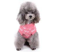 GALPADA Pet Dog Knitting Sweater Heart Pattern Winter Clothes Acrylic Fibres Keep Warm Easily Put for Everyday Wear and Taking Photos Pink Size L