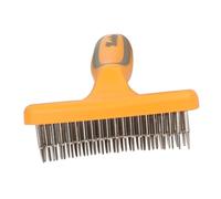 GALPADA Pet Nail Rake Comb for Dog Cat Grooming Double Row Pin Brush for Dematting and Cleaning Pet Hair in Grooming Sessions