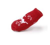 GALPADA Pet Socks Size S Non- Christmas Reindeer Style 4pcs Cotton and Rubber Material, Protect against Snow and Cold for Cats and Puppies for Winter and Outdoor Use