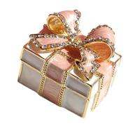 GALPADA Pink Bow Jewelry Storage Box for Rings Necklaces Earrings Gift Organizer with Craftsmanship for Proposals Weddings Anniversaries and Travel