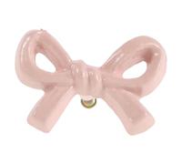 GALPADA Pink Metal Bow Drawer Pull Handle, Vintage Cabinet Pull for ’ Room Wardrobe, Single Hole Pink Bow Furniture Knob for Dresser and Cupboard
