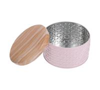GALPADA Pink Metal Cookie Tin with Lid, Airtight Candy Storage Box for Baking, Candy Packaging, Round Biscuit and Chocolate Container for Travel and Baking Supplies
