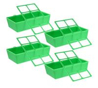 GALPADA Plastic Hanging Poultry Cage Feeders Spill-resistant Edges and Adjustable Height 4pcs with 8 Compartments Suitable for Small Pet Birds and Parrots in Aviary or Mixed Aviary