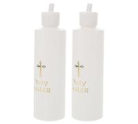 GALPADA Plastic Holy Water Bottles with Delicate Details and Creative Outlook 2pcs with Cross Pattern Lightweight and Practical Design Simple White Bottles for Church and Travel Use