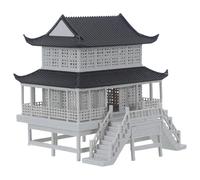 GALPADA Plastic Mini Pagoda Figurine for Fish Tank Decorations, Vivid Ancient Building Model with 9x8x7.5cm Size, Sturdy Non-deforming Sculpture for Office Desk Decor and Workspace
