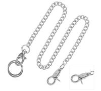 GALPADA Pocket Watch Chain and Clothes Hanging Chain 14.5 Inch Silver Electroplated Metal with T Bar for Denim Jackets and Handbags Casual Wear