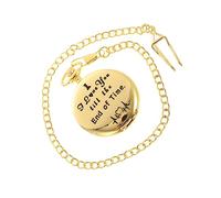 GALPADA Pocket Watch Chain Watch Mini Stainless Steel Roman Numerals Battery Movement Vintage Engraved I Love You Memorial Men Birthday Anniversary Retro Pendant