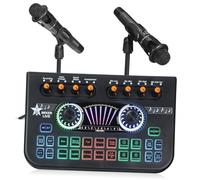 GALPADA Podcast Microphone Bundle Sound Card Sound Effects Machine Podcast Beginner Kit Soundboard Live Streaming Equipment Dj Accessories Equipment Black