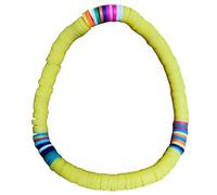 GALPADA Polymer Clay Bracelet Bohemian Hand Rope Couple Bracelet Sweet for Relationship Handmade Clay Beads Charms Elastic String for Love for Couples