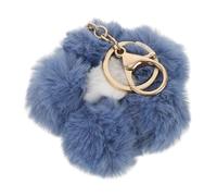 GALPADA Pompom Key Chain Pompom Key Ring Alloy Fluffy Texture Adorable Full of Personality Lobster Clasp Clamp Ornament Accessories for Handbags Briefcase