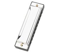 GALPADA Portable 10 Holes Diatonic Harmonica Key of C with Stainless Steel Body and Compact Design, Laserprinted Blues Harp Mouth Organ for Beginners and Professionals