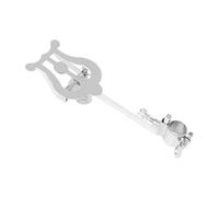 GALPADA Portable Adjustable Piccolo Music Sheet Clip Lyre Stand Metal Flip Folder Silver, Lightweight Music Folder Accessory for Marching Band and Practice